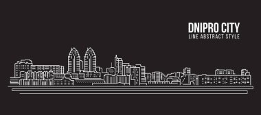 Cityscape Building Line art Vector Illustration design - Dnipro city