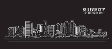 Cityscape Building Line art Vector Illustration design - Bellevue city