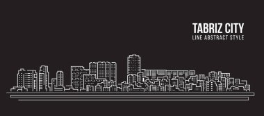 Cityscape Building Line art Vector Illustration design - Tabriz city
