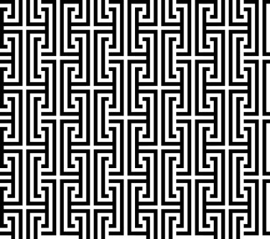 Siyah çizgi geometrik kare soyut dikişsiz vektör desenli arkaplan