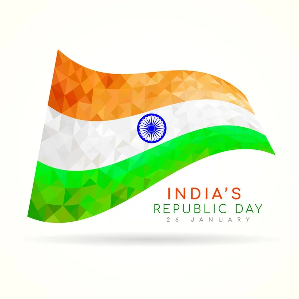 印度共和国日 低聚印度国旗符号矢量艺术设计 — 图库矢量图片
