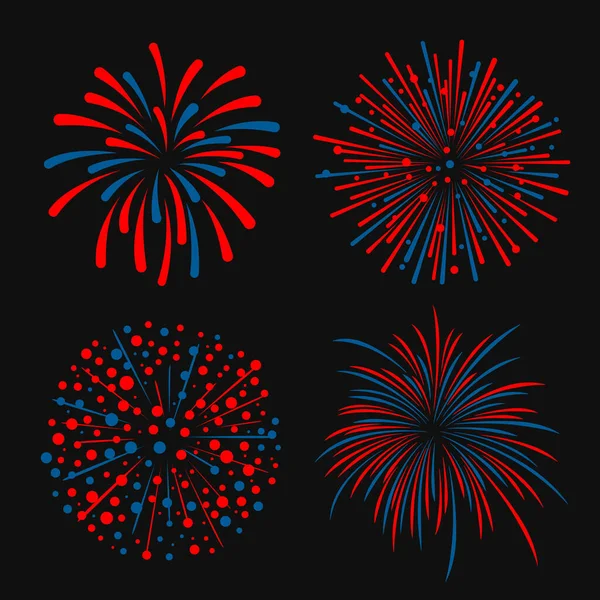 Blue Red Abstract Firework Style Vector Design — Stock Vector