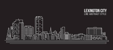 Cityscape Building Line art Vector Illustration design - Lexington city