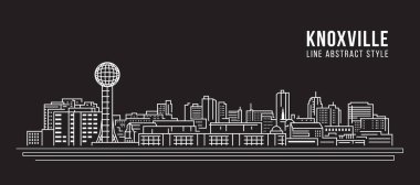 Cityscape Building Line art Vector Illustration design - Knoxville city clipart