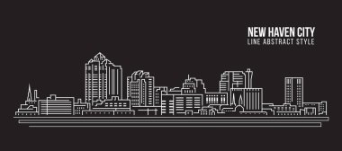 Cityscape Building Line art Vector Illustration design - New haven city