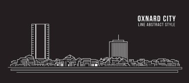 Cityscape Building Line art Vector Illustration design - oxnard city