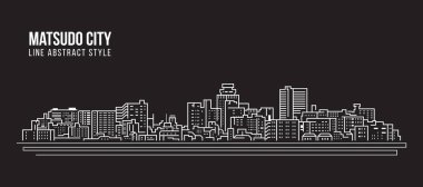 Cityscape Building Line art Vector Illustration design - Matsudo city