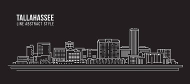 Cityscape Building Line Sanat Vektörü İllüstrasyon Tasarımı - Tallahassee Şehri