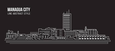Cityscape Building Line art Vector Illustration design - Managua city