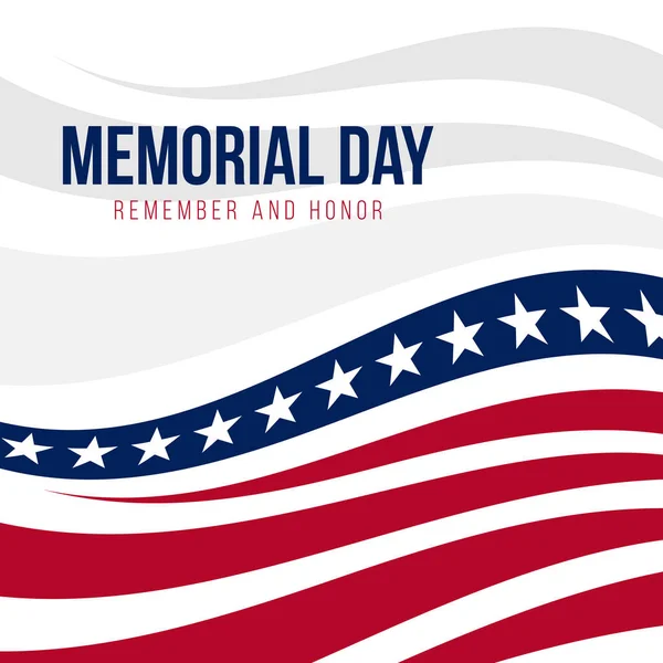 Memorial Day Abstract United States Flag Background Vector Design — Vector de stock
