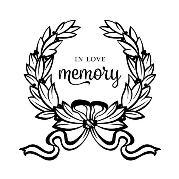 Věnec Znamení Love Paměti Text Pro Pohřební Vektor Design — Stockový vektor
