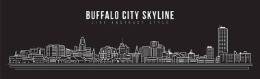 Cityscape Building Line art Vector Illustration design - Buffalo skyline city clipart