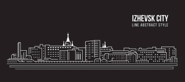 Cityscape Building Line Art Vector Illustration Design - izhevsk Şehri