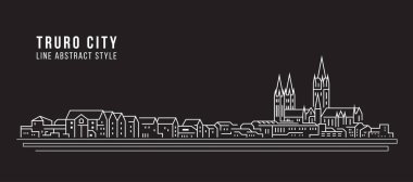 Cityscape Building Line art Vector Illustration design - truro city