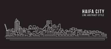 Cityscape Building Line Art Vector Illustration Design - Hayfa City