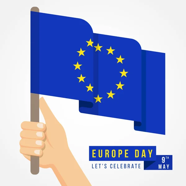 День Европы Векторным Дизайном Европейского Флага — стоковый вектор