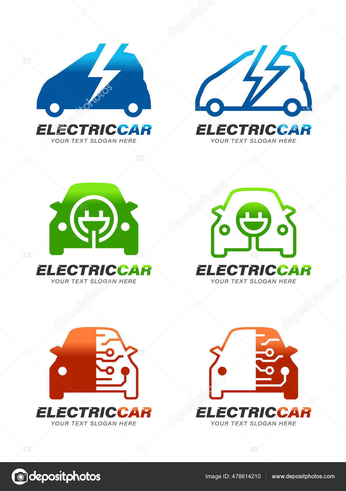 Electric Car Logo Sign Vector Set Design Stock Vector by ©Beginos 478614210