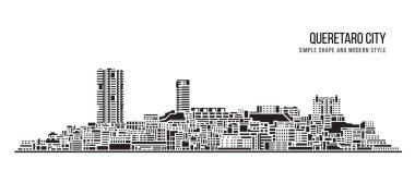 Cityscape Building Abstract Simple shape and modern style art Vector design - Queretaro city