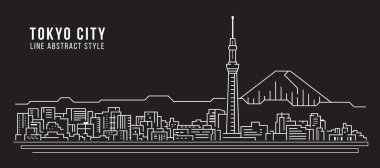 Cityscape Building Line art Vector Illustration design - Tokyo city