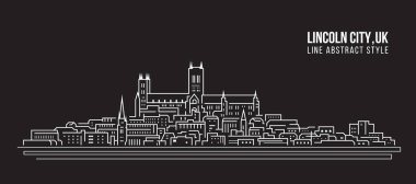 Cityscape Building Line art Vector Illustration design -  Lincoln city ,UK