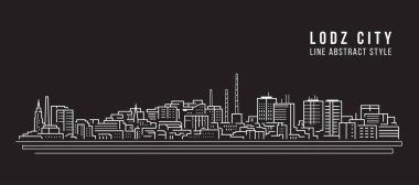 Cityscape Building Line art Vector Illustration design - Lodz city