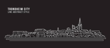 Cityscape Building Line art Vector Illustration design - Trondheim city