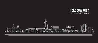Cityscape Building Line art Vector Illustration design - Rzeszow city