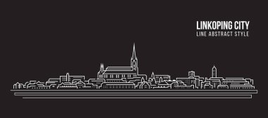 Cityscape Building Line art Vector Illustration design - Linkoping city