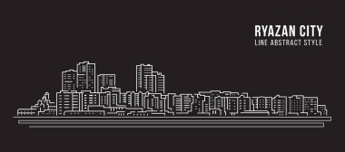 Cityscape Building Line art Vector Illustration design - Ryazan city