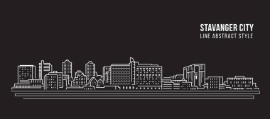 Cityscape Building Line art Vector Illustration design - Stavanger city
