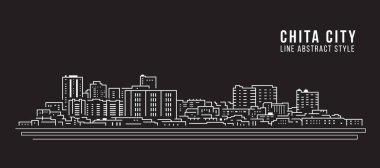 Cityscape Building Line art Vector Illustration design - Chita city