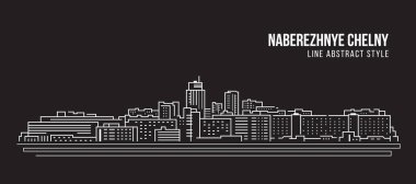 Cityscape Building Line art Vector Illustration design - Naberezhnye Chelny city