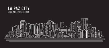 Cityscape Building panorama Line art Vector Illustration design - La Paz city