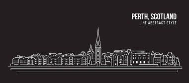Cityscape Building Line art Vector Illustration design -  Perth city ,Scotland