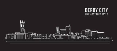 Cityscape Building Line art Vector Illustration design -  derby city