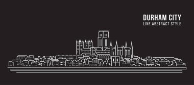 Cityscape Building Line art Vector Illustration design -  Durham city , UK