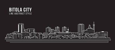 Cityscape Building Line art Vector Illustration design -  Bitola city