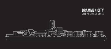 Cityscape Building Line art Vector Illustration design - Drammen city