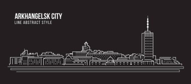 Cityscape Building Line art Vector Illustration design - Arkhangelsk city