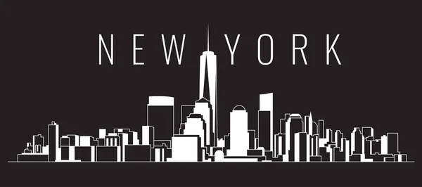 Cityscape Building Creative Skyline Art Vector Illustration Design New York — Vetor de Stock