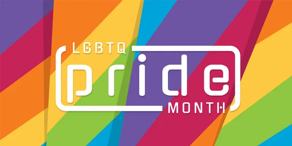 Lgbtq Pride Month Banner Typography Text Abstract Modern Sharp Colorful — Stok Vektör