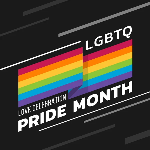 Lgbtq Love Celebration Pride Month Rainbow Flag Stripes Waving Sharp — Stok Vektör