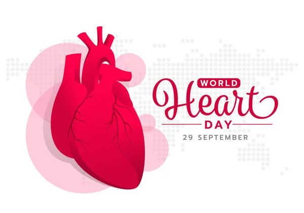 World Heart Day Red Pink Human Heart Sign Abstract Dot —  Vetores de Stock