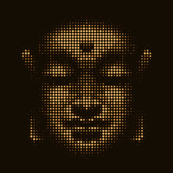 Abstract Illustration Buddha Face Yellow Gold Colored Circles Bubbles Black — Image vectorielle