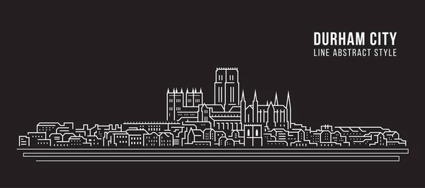 Citybuilding Line Art Wector Illustration Design Durham City — стоковый вектор