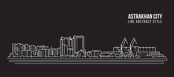 дизайн векторной иллюстрации градостроительной линии - город Астрахань