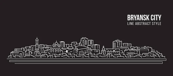 Дизайн Художественной Векторной Иллюстрации Линии Городского Пейзажа Город Брянск — стоковый вектор