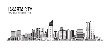 Cityscape Building Simple architecture modern abstract style art Vector Illustration design -  Jakarta city