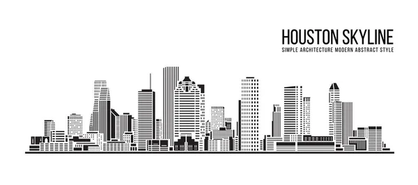 Cityscape Building Simple architecture modern abstract style art Vector Illustration design -  Houston city