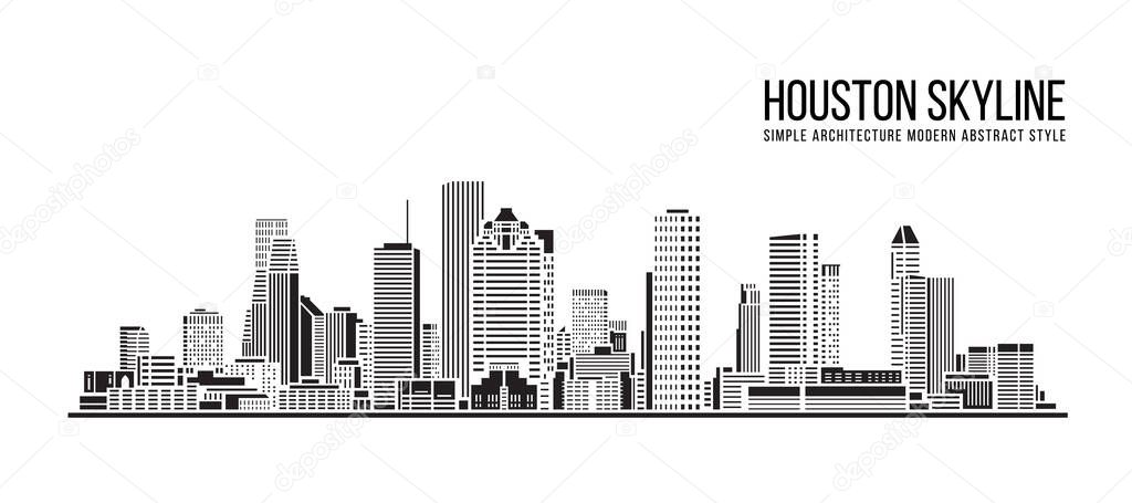 Cityscape Building Simple architecture modern abstract style art Vector Illustration design -  Houston city
